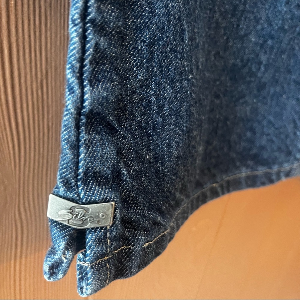 Silver Jeans Dark Blue Flare & Wide Leg Women Jeans - Picture 6 of 11